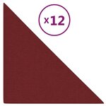 vidaXL Panneaux muraux 12 Pièces Rouge bordeaux 30x30 cm Tissu 0 54 m²