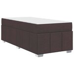vidaXL Cadre de lit avec matelas Marron foncé 90 x 200 cm tissu