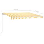 vidaXL Auvent manuel rétractable 400x350 cm Jaune et blanc