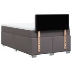 vidaXL Sommier à lattes de lit avec matelas Gris 120x200 cm Similicuir