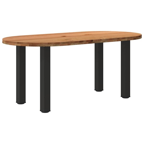 vidaXL Table à manger marron clair bois de chêne massif ovale