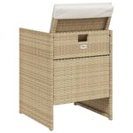vidaXL Chaises de jardin avec coussins lot de 4 beige résine tressée