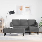 vidaXL Ensemble de Canapés avec coussin 2 Pièces Gris foncé Polyester