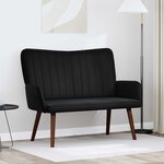 vidaXL Sofa 2 places Noir 115 x 61 x 87 cm Velours (V)