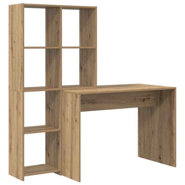 vidaXL Bureau chêne artisanal 138.5 x 55 x 143 cm Bois d'ingénierie