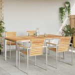vidaXL Table à manger d'extérieur Marron Bois de teck solide
