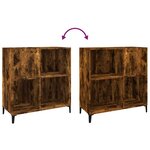 vidaXL Armoire à disques chêne fumé 84 5x38x89 cm bois d'ingénierie