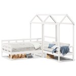 vidaXL Ensemble de lit de jour et de banc et toit 80x200 cm pin massif
