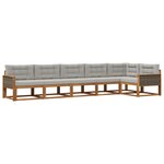 vidaXL Ensemble de canapés d'extérieur 6 pc Naturel et Gris clair