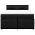 vidaXL Sommier à lattes de lit avec matelas Noir 160x200 cm Tissu