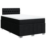 vidaXL Sommier à lattes de lit avec matelas noir 120x190 cm tissu