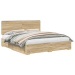 vidaXL Cadre de lit Chêne Sonoma 200 x 200 cm Bois d'ingénierie