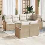 vidaXL Ensemble de canapé de jardin Beige polyrotin