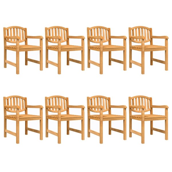 vidaXL Chaises de jardin lot de 8 58x59x88 cm bois massif de teck