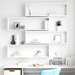 vidaXL Étagères cube murales 4 Pièces Blanc 100x15x30cm bois d'ingénierie