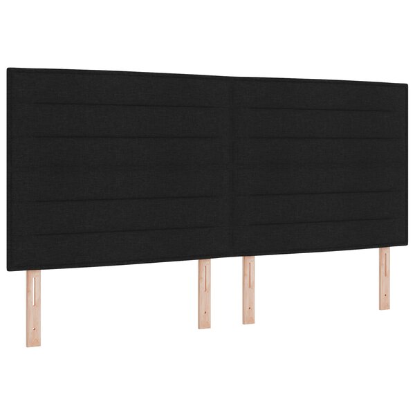 vidaXL Sommier avec matelas noir 200x200 cm en tissu