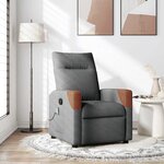 vidaXL Fauteuil de massage inclinable Gris foncé Tissu