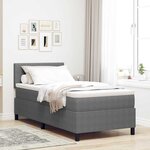 vidaXL Lit avec sommier à ressort avec matelas & lumière LED Gris 90x200 cm Tissu velours côtelé