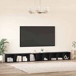 vidaXL Meuble TV 3 Pièces Chêne noir 37 x 35 x 107.5 cm Bois stratifié