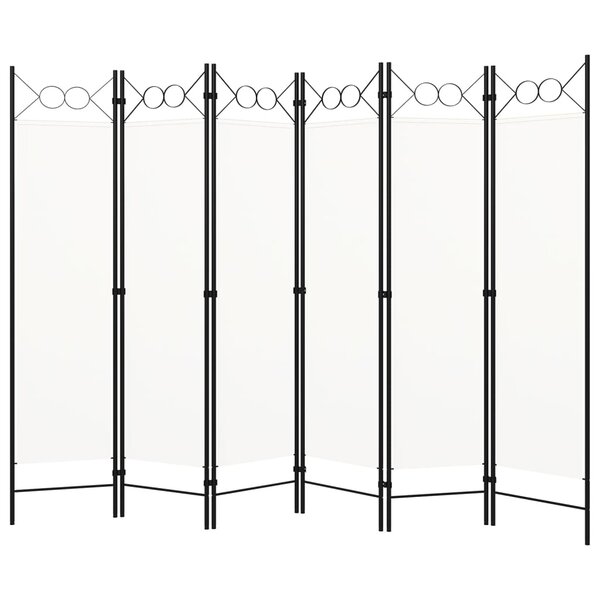 vidaXL Cloison de séparation 6 panneaux Blanc 240x180 cm