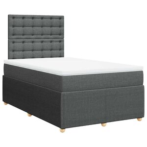 vidaXL Sommier à lattes de lit avec matelas gris foncé 120x190cm tissu