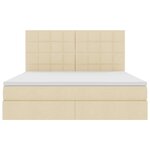 vidaXL Lit de rangement LED avec matelas Crème 180 x 200 cm Tissu