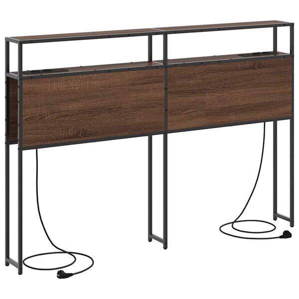 vidaXL Tête de lit de rangement Chêne marron 120 cm Bois d'ingénierie