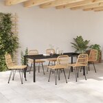 vidaXL Ensemble de dinette de jardin 7 pièces brun poly rotin
