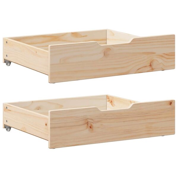 vidaXL Tiroirs sous le lit avec roulettes 2 Pièces 65x55x17 cm pin massif