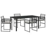 vidaXL Ensemble de salle à manger pour jardin 5 Pièces Noir Poly rotin