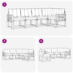 vidaXL Ensemble de canapés d'extérieur 5 pc Blanc et crème