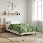vidaXL Duvet d'été simple Matelassé Vert 135 x 200 cm Microfibre