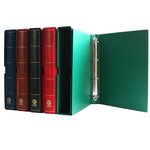 Album INITIA : étui + reliure (Vert) - Classeur à anneaux pour timbres