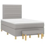 vidaXL Sommier à lattes de lit et matelas gris clair 120x190 cm tissu