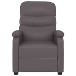 vidaXL Fauteuil de massage Gris Similicuir