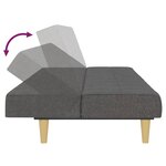vidaXL Canapé-lit à 2 places gris foncé tissu