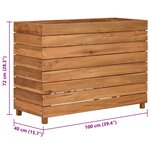 vidaXL Lit surélevé 100x40x72 cm bois de teck recyclé et acier