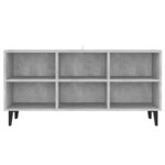vidaXL Meuble TV avec pieds en métal Gris béton 103 5x30x50 cm
