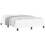 vidaXL Cadre de lit avec matelas Blanc pur 160 x 200 cm tissu