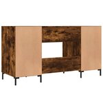 Bureau table poste de travail meuble d'ordinateur informatique étude chêne fumé 140 x 50 x 75 cm bois d'ingénierie brun 02_0023577