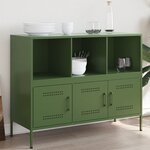 vidaXL Buffet vert olive 100 5x39x79 cm acier