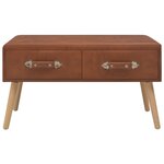 Banquette pouf tabouret meuble banc avec tiroirs 80 cm marron synthétique 3002131