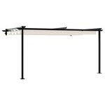vidaXL Gazebo mural Crème Acier