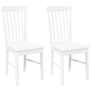 vidaXL Chaises à manger 2 Pièces blanc bois massif caoutchouc