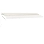 vidaXL Auvent manuel rétractable avec LED 600x300 cm Crème