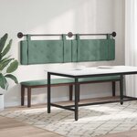 vidaXL Tête de lit suspendue Avec lumière LED Vert Mer Velours
