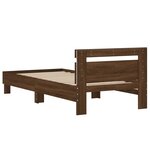 vidaXL Cadre de lit tête de lit et lumières LED chêne marron 90x200 cm