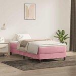 vidaXL Sommier à lattes de lit avec matelas rose 90x210 cm velours