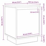 vidaXL Cabinet de chevet avec Chêne fumé 39 x 34.5 x 50 cm