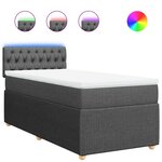 vidaXL Sommier à lattes de lit et matelas Gris foncé 90x190 cm Tissu